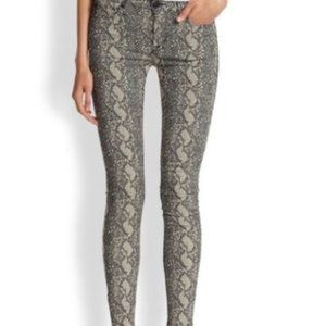 Hudson Nico Midrise Super Skinny Snake Print Size 27
